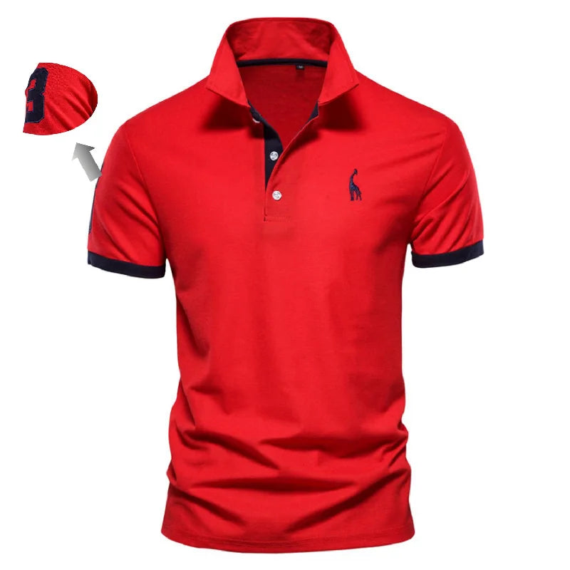AIOPESON Embroidery 35% Cotton Polo Shirts for Men Casual Solid Color Slim Fit Mens Polos New Summer Fashion Brand Men Clothing - 3KDyn